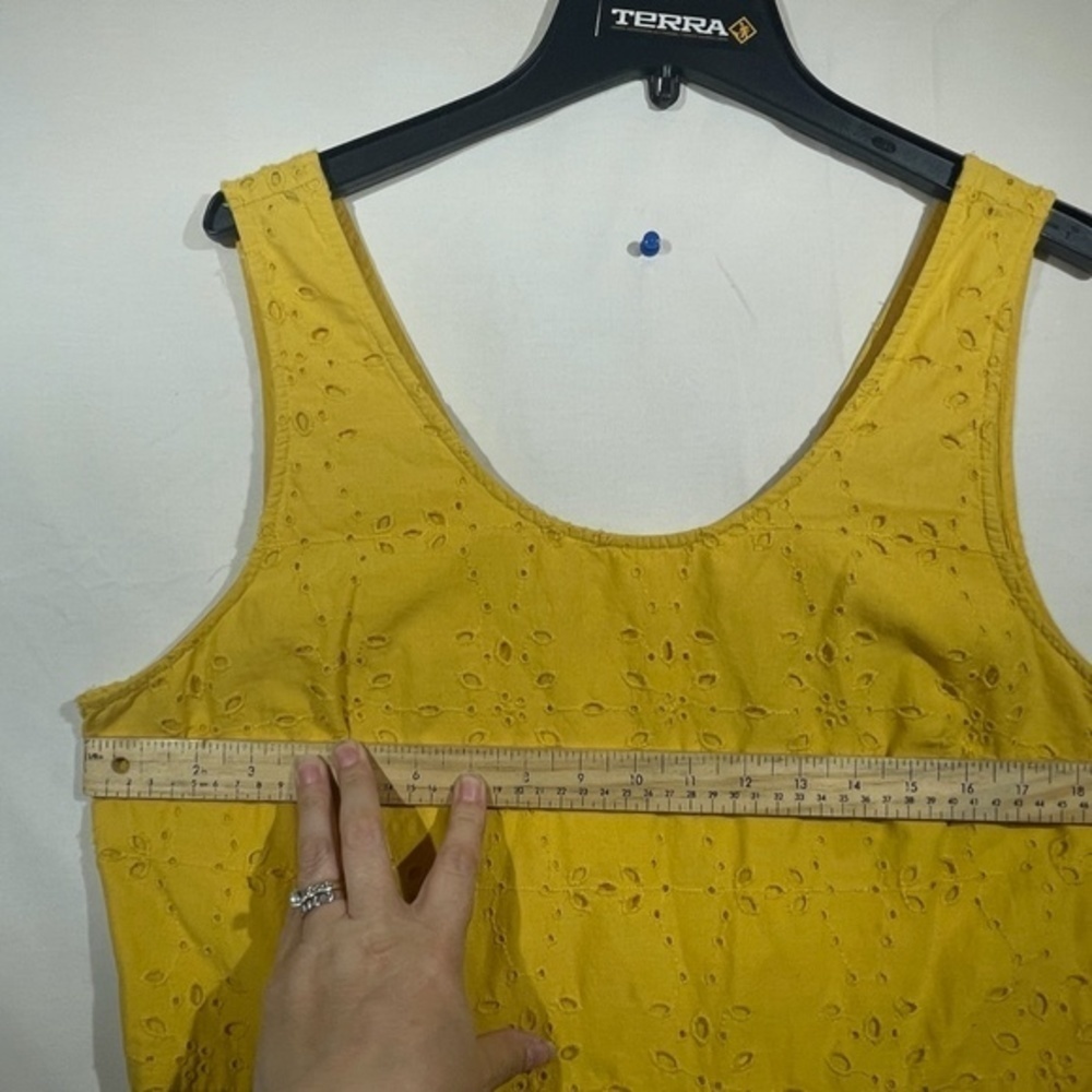 Abercrombie & Fitch Womens Yellow Sundress Sleeveless Floral Cut out Size XL - Picture 4 of 8